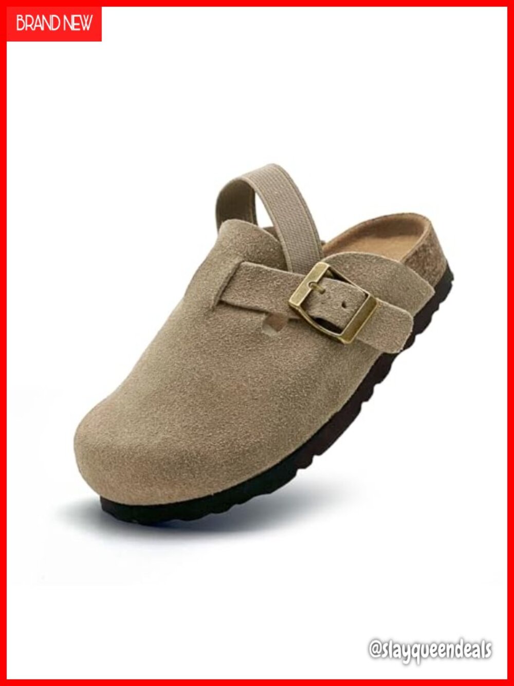 Kids Suede Clogs Toddler Boys Girls Cork Footbed Slip On Mules Adjustable